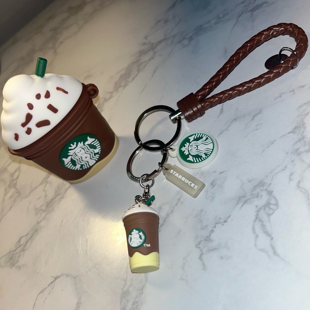 Starbucks Brown and Green Keychain Set